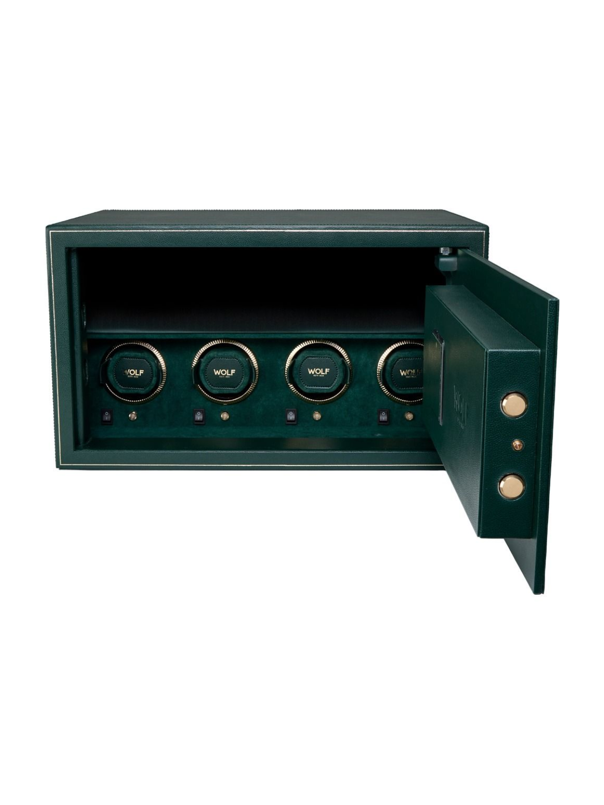 WOLF The Den 4 Piece Watch Winder Safe - Green