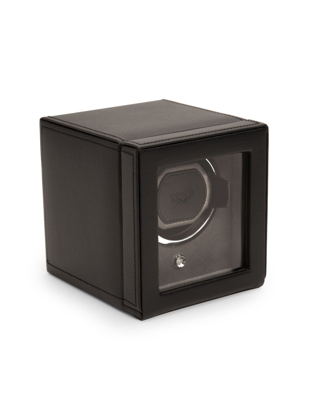 WOLF Cub Single Watch Winder with Cover - Black