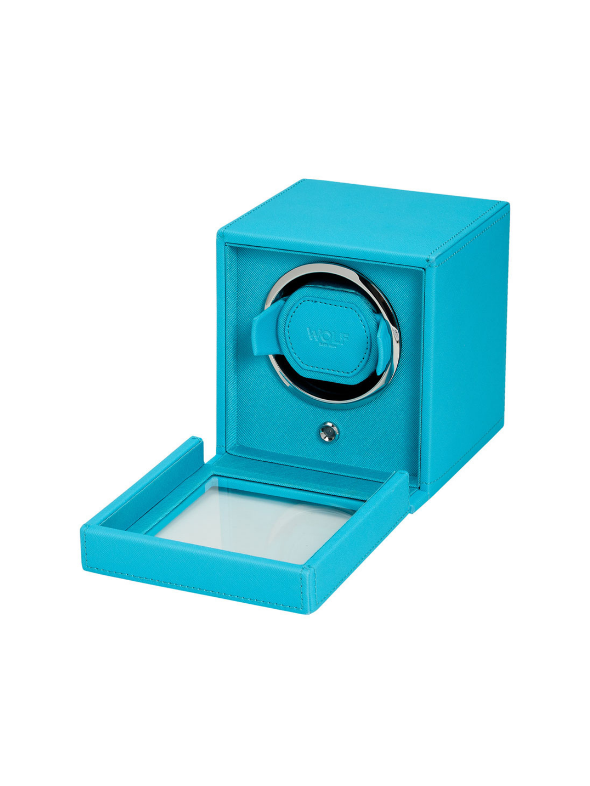 Wolf Cub Single Watch Winder with Cover - Turquoise *Online Exclusive*