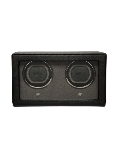 Wolf Cub Double Watch Winder with Cover - Black *Online Exclusive*