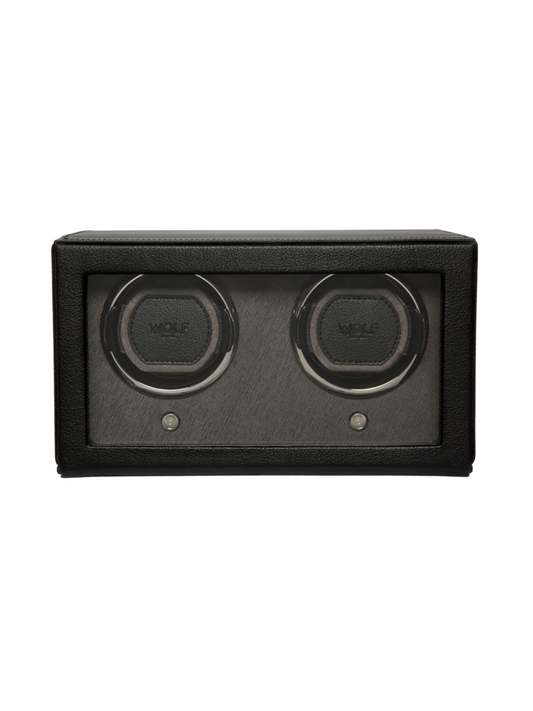 Wolf Cub Double Watch Winder with Cover - Black *Online Exclusive*