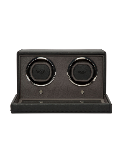 Wolf Cub Double Watch Winder with Cover - Black *Online Exclusive*