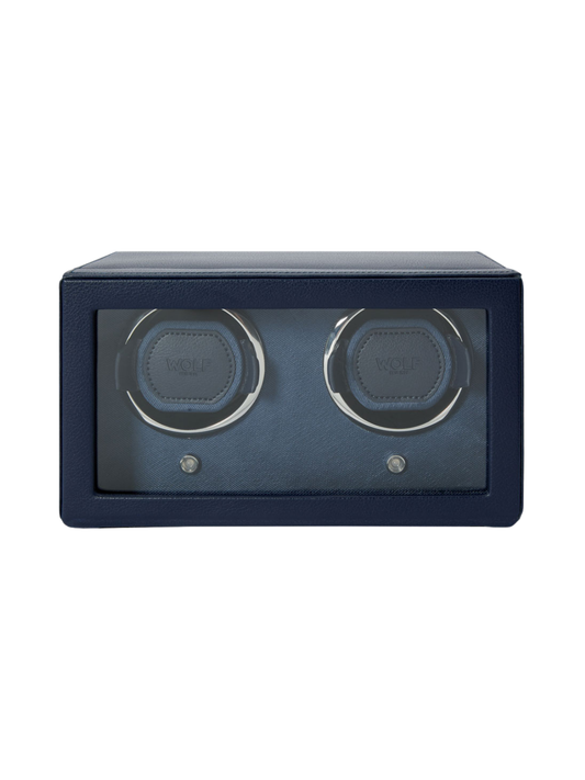 Wolf Cub Double Watch Winder with Cover - Navy *Online Exclusive*