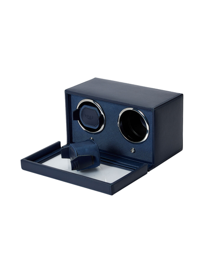 Wolf Cub Double Watch Winder with Cover - Navy *Online Exclusive*