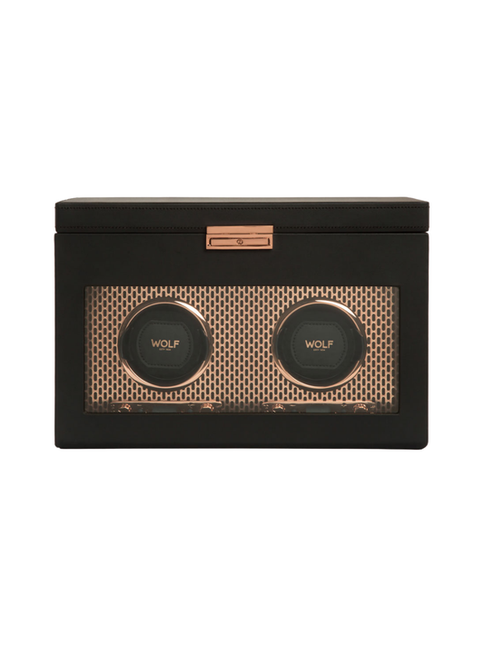 Wolf Axis Double Watch Winder with Storage - Copper *Online Exclusive*
