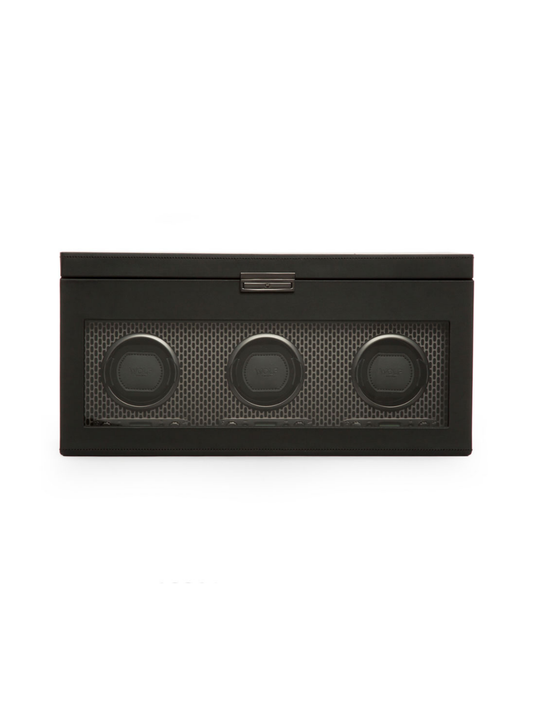 Wolf Axis Triple Watch Winder with Storage - Powder Coat *Online Exclusive*