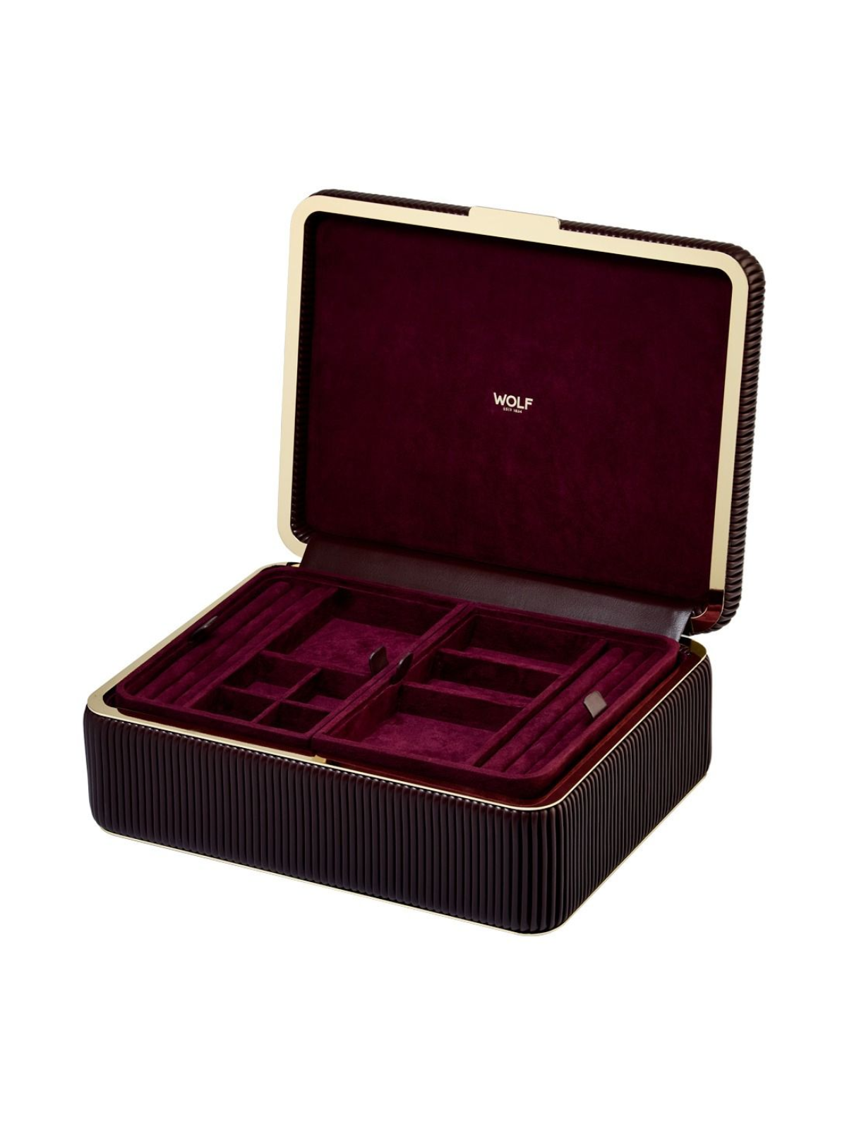 WOLF Bella Medium Jewellery Box - Bordeaux