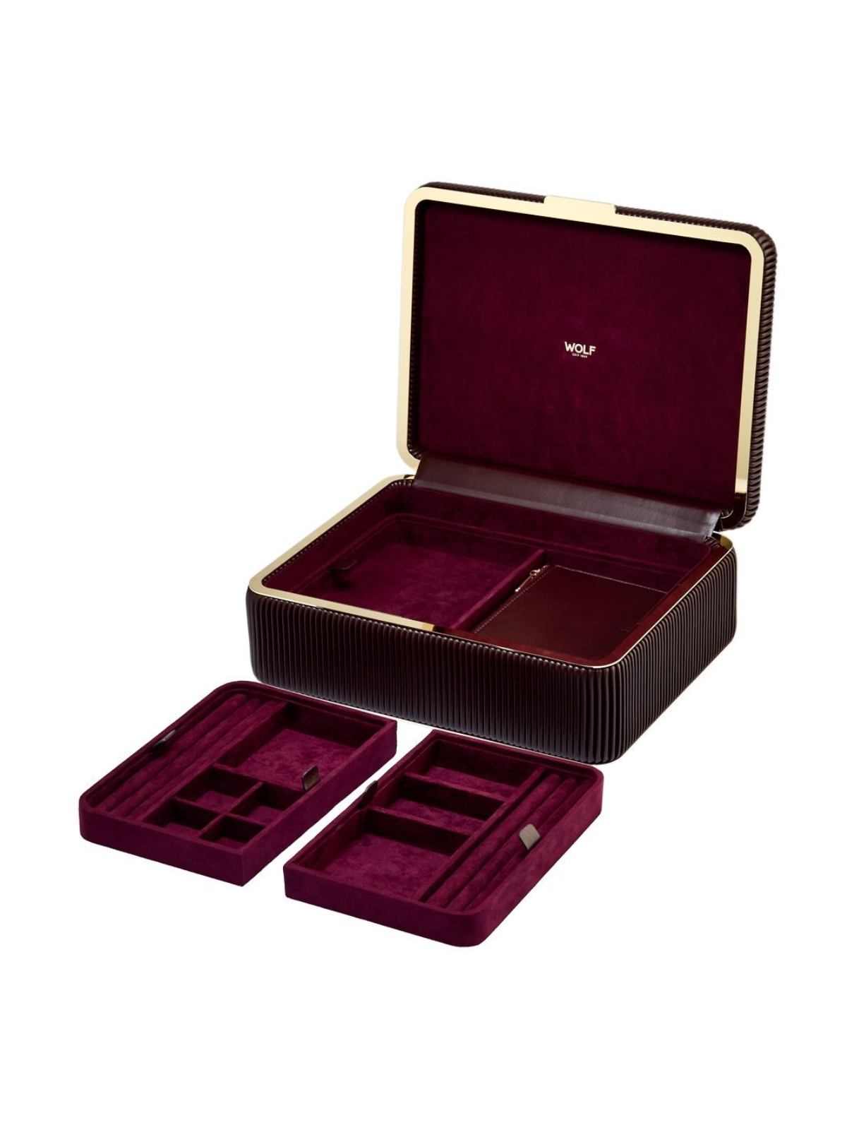 WOLF Bella Medium Jewellery Box - Bordeaux