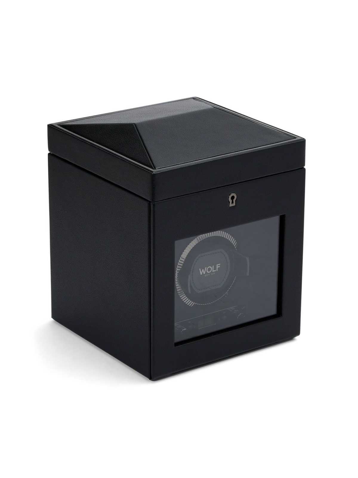 WOLF British Racing Single Watch Winder with Storage - Black