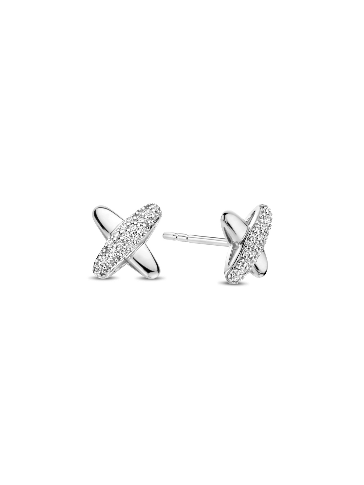 Ti Sento Zirconia Cross Stud Earrings 7982ZI
