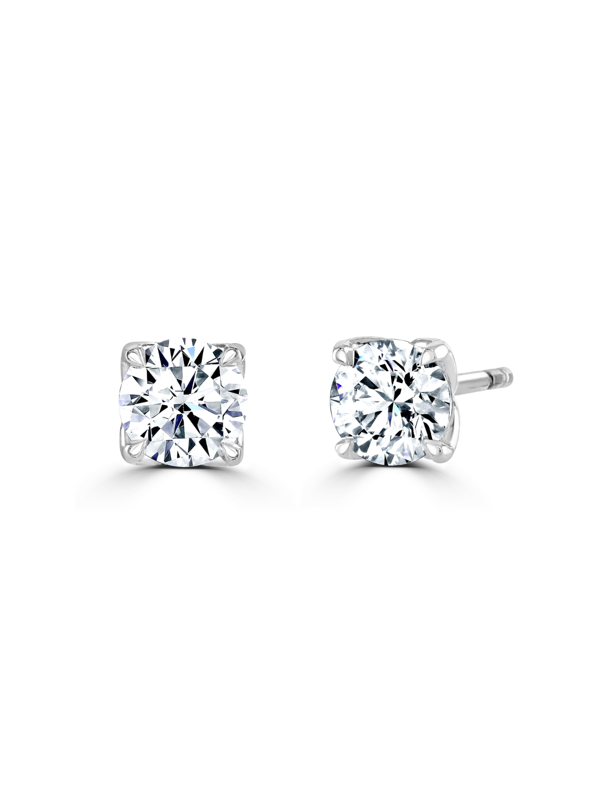 Lab Grown Diamond 0.50ct (approx) Round Brilliant Cut Solitaire Stud Earrings in 9ct White Gold