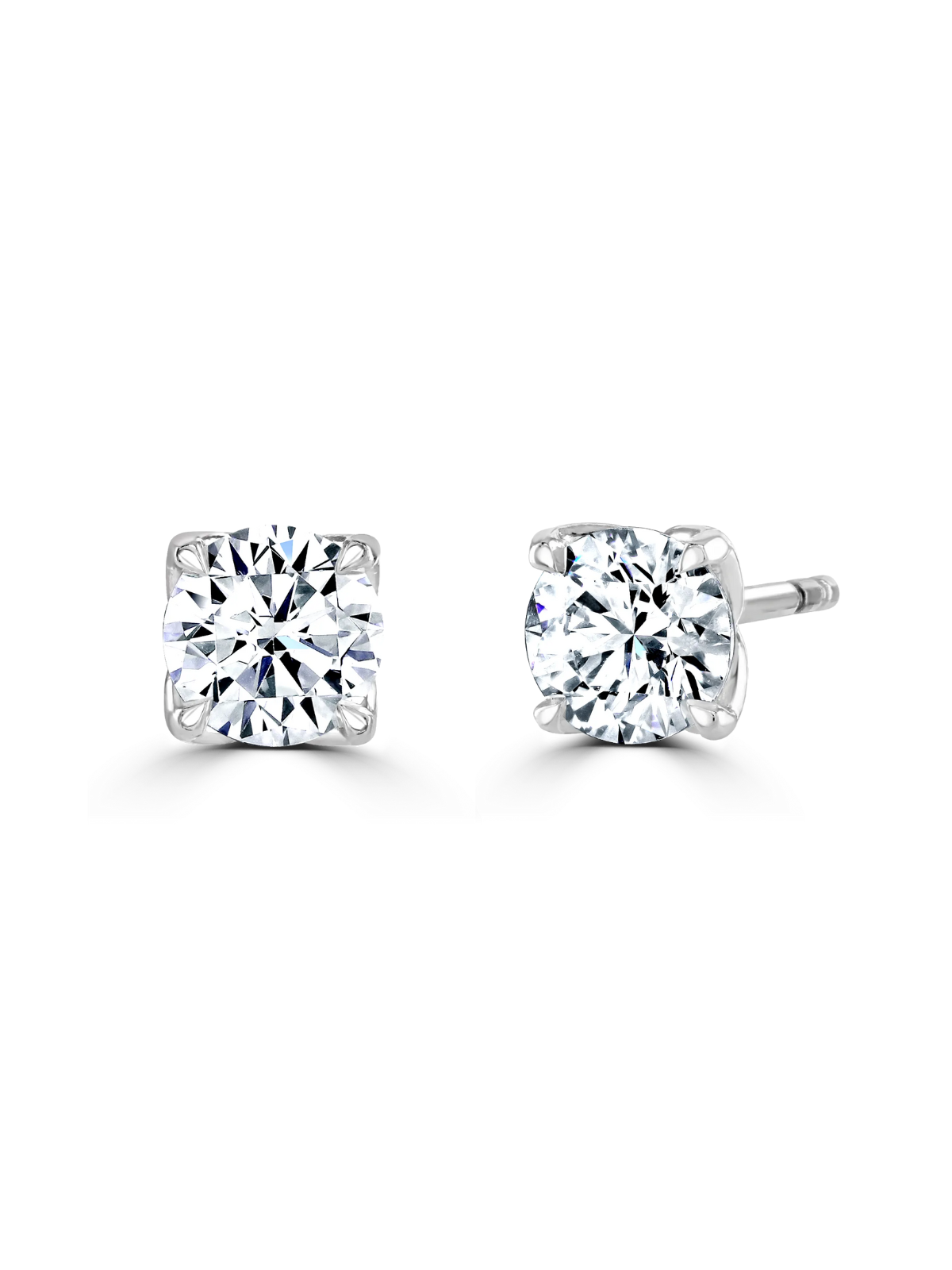 Lab Grown Diamond 1.00ct (approx) Round Brilliant Cut Solitaire Stud Earrings in 9ct White Gold