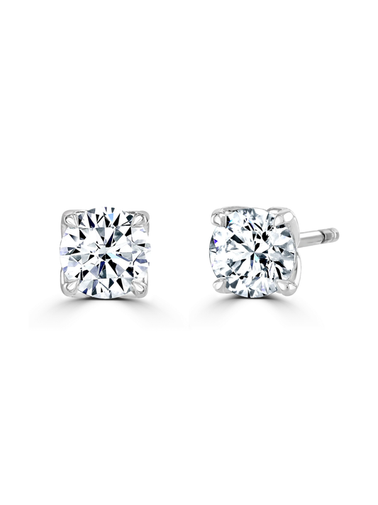Lab Grown Diamond 1.50ct (approx) Round Brilliant Cut Solitaire Stud Earrings in 9ct White Gold
