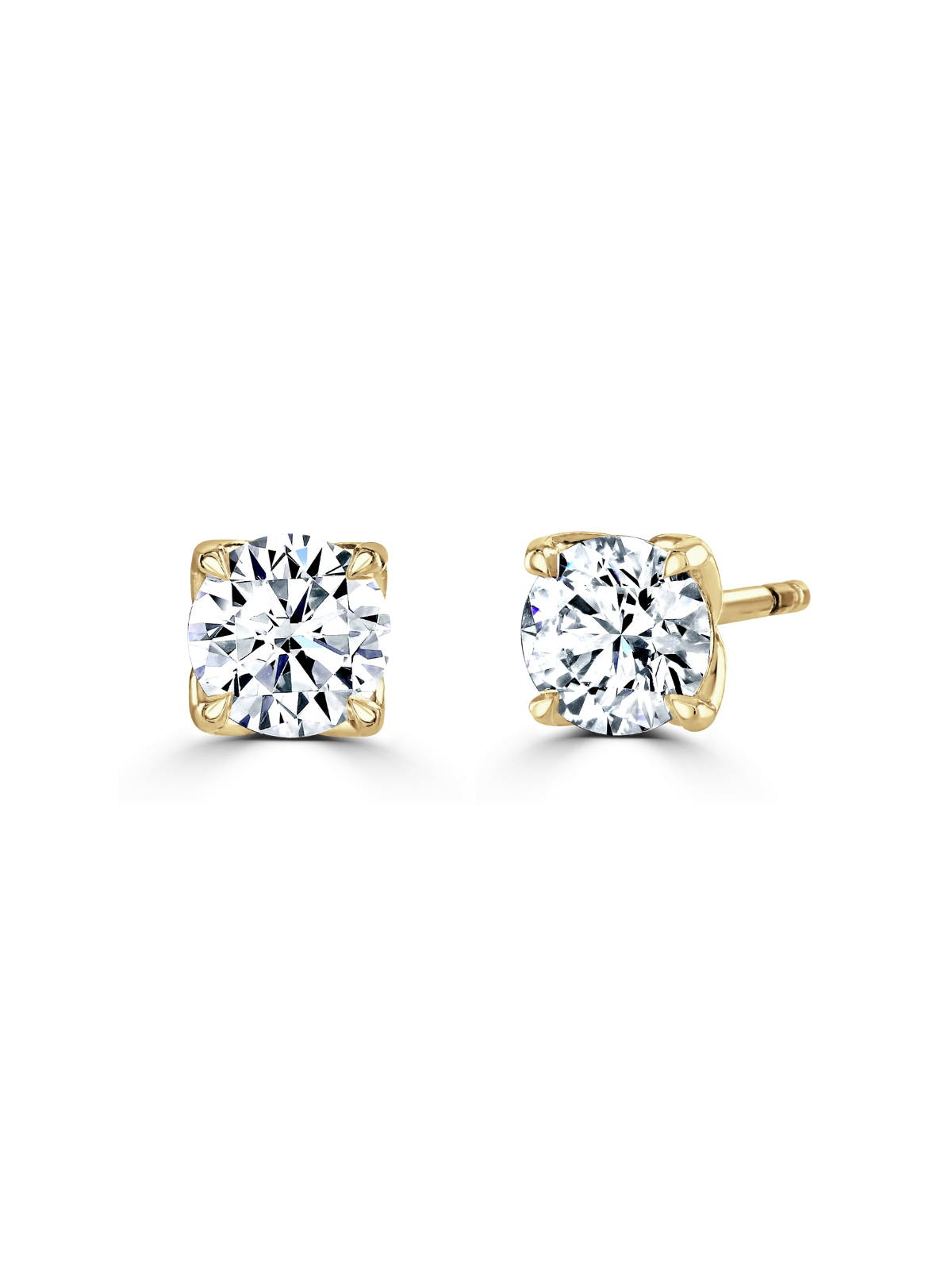 Lab Grown Diamond 0.50ct (approx) Round Brilliant Cut Solitaire Stud Earrings in 9ct Yellow Gold