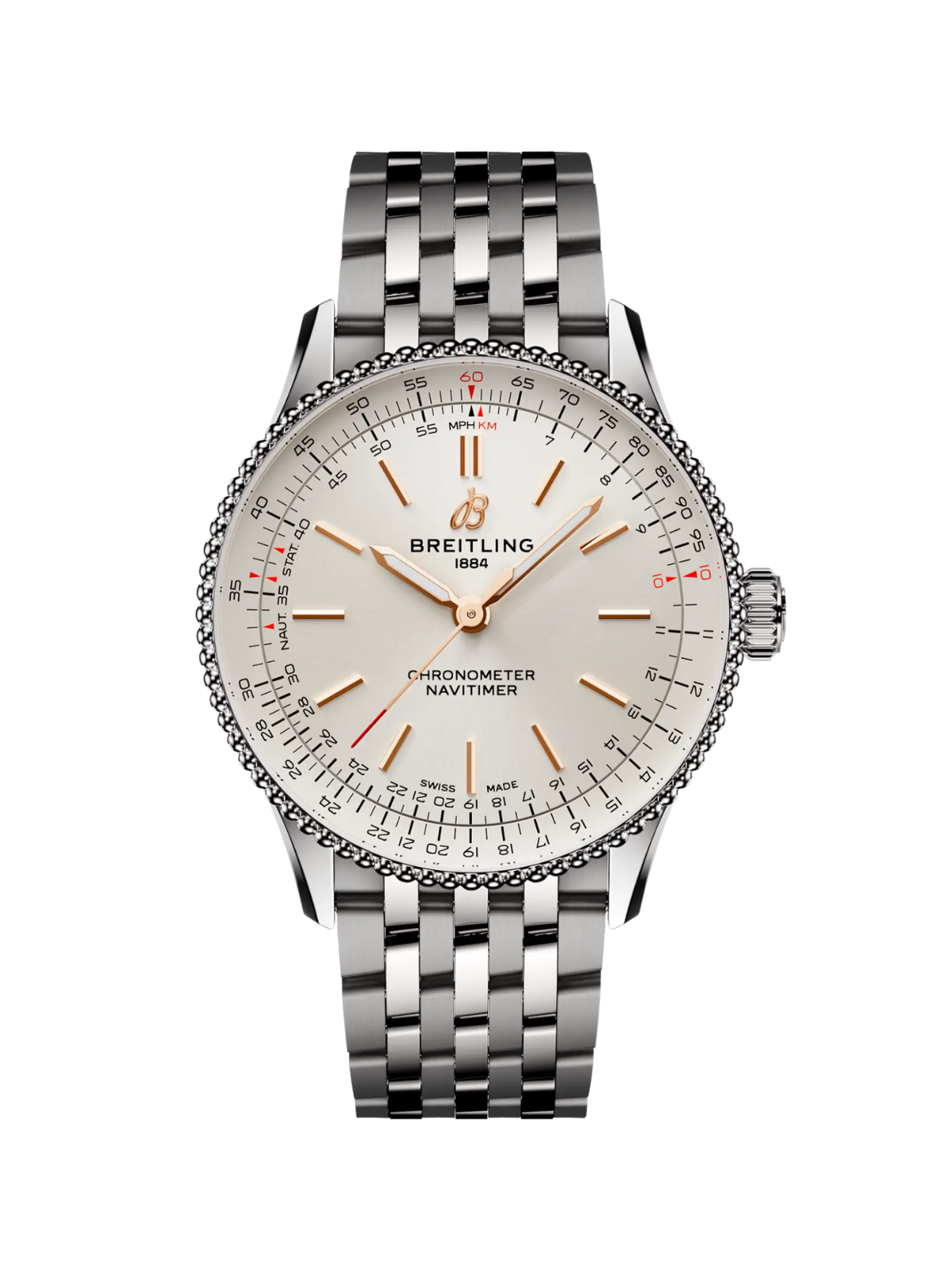 Breitling Navitimer 36 with Steel Bracelet & Silver Dial