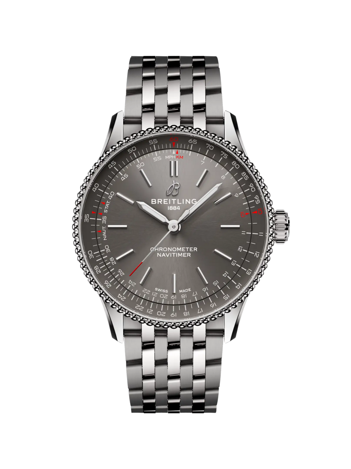 Breitling Navitimer 36 with Steel Bracelet & Grey Dial