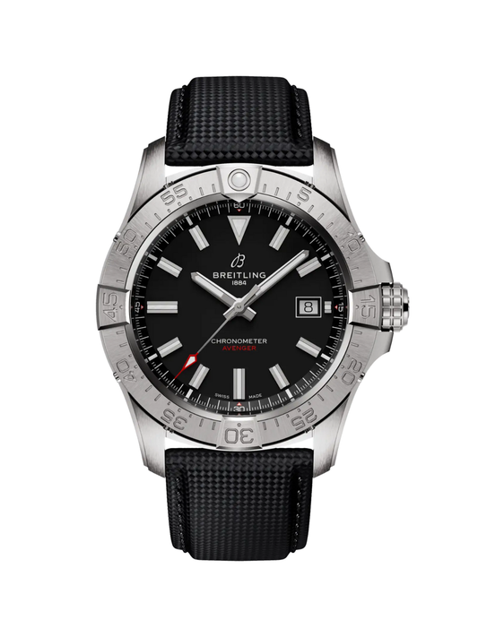Breitling Avenger Automatic 42 with Black Leather Strap & Black Dial
