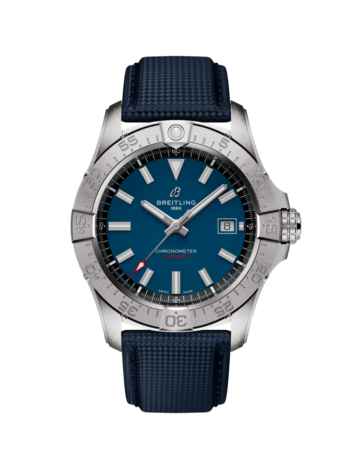 Breitling Avenger Automatic 42 with Blue Leather Strap & Blue Dial