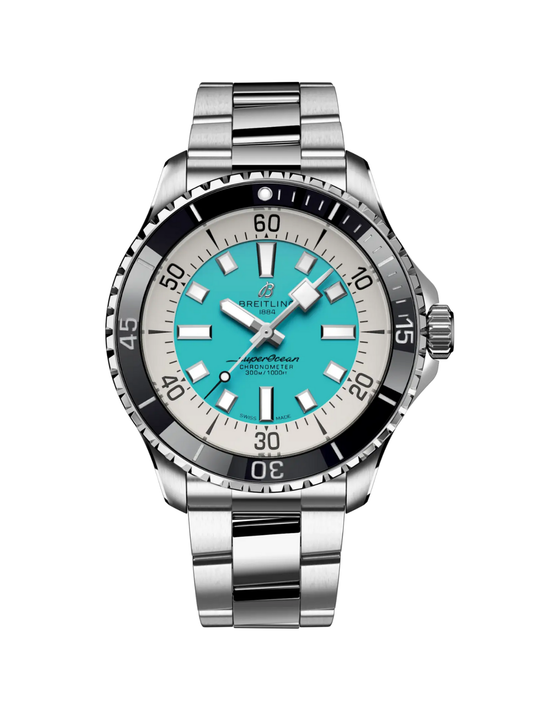 Breitling Superocean Automatic 44 with Steel Bracelet & Turquoise Dial