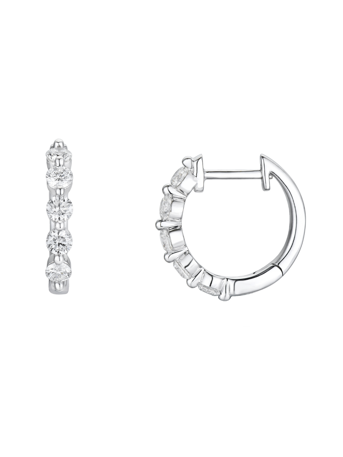 Lab Grown Diamond Hoop Earrings 0.56ct Round Brilliant Cut in 9ct White Gold