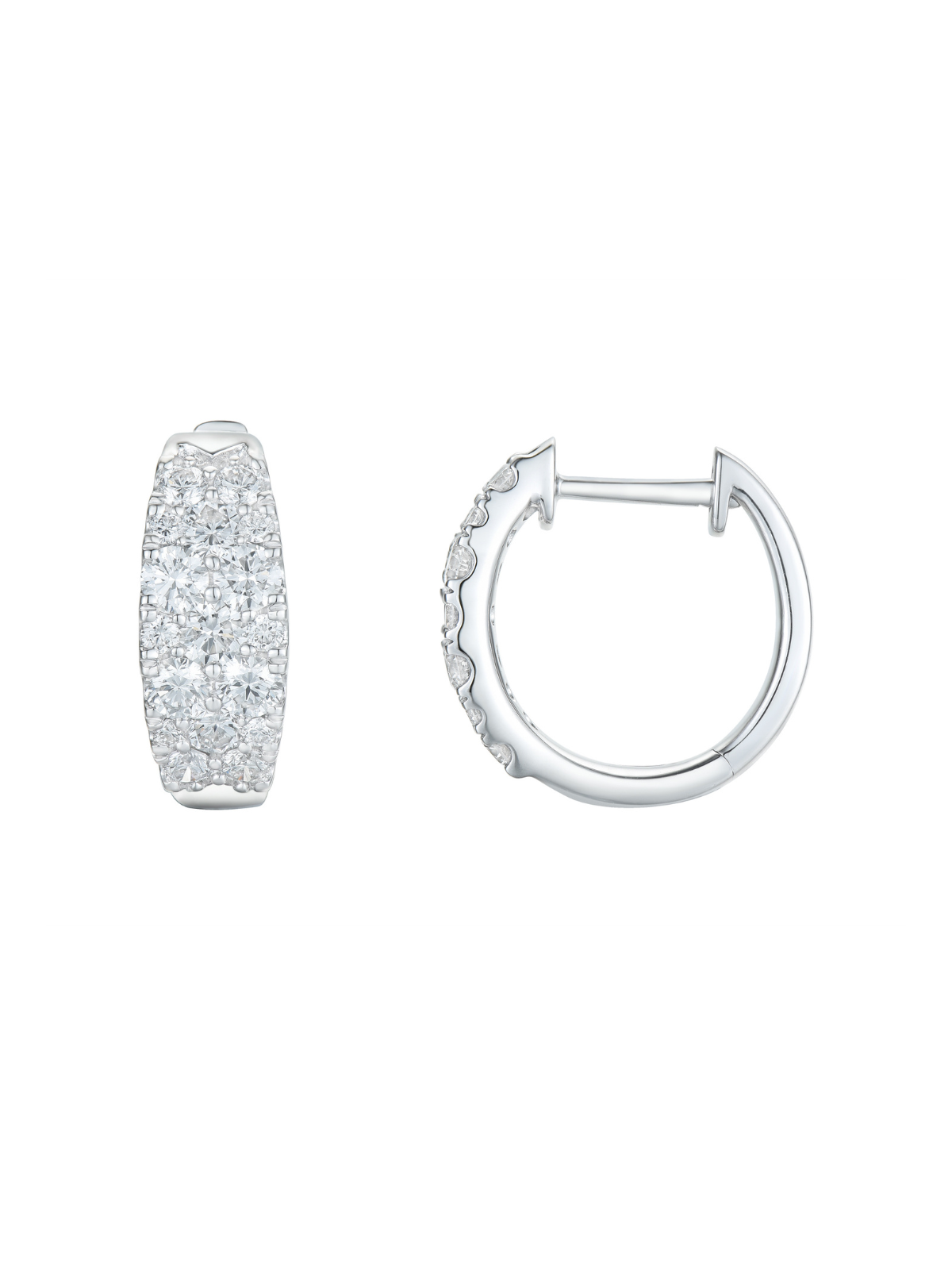 Lab Grown Diamond Hoop Earrings 1.28ct Round Brilliant Cut in 9ct White Gold