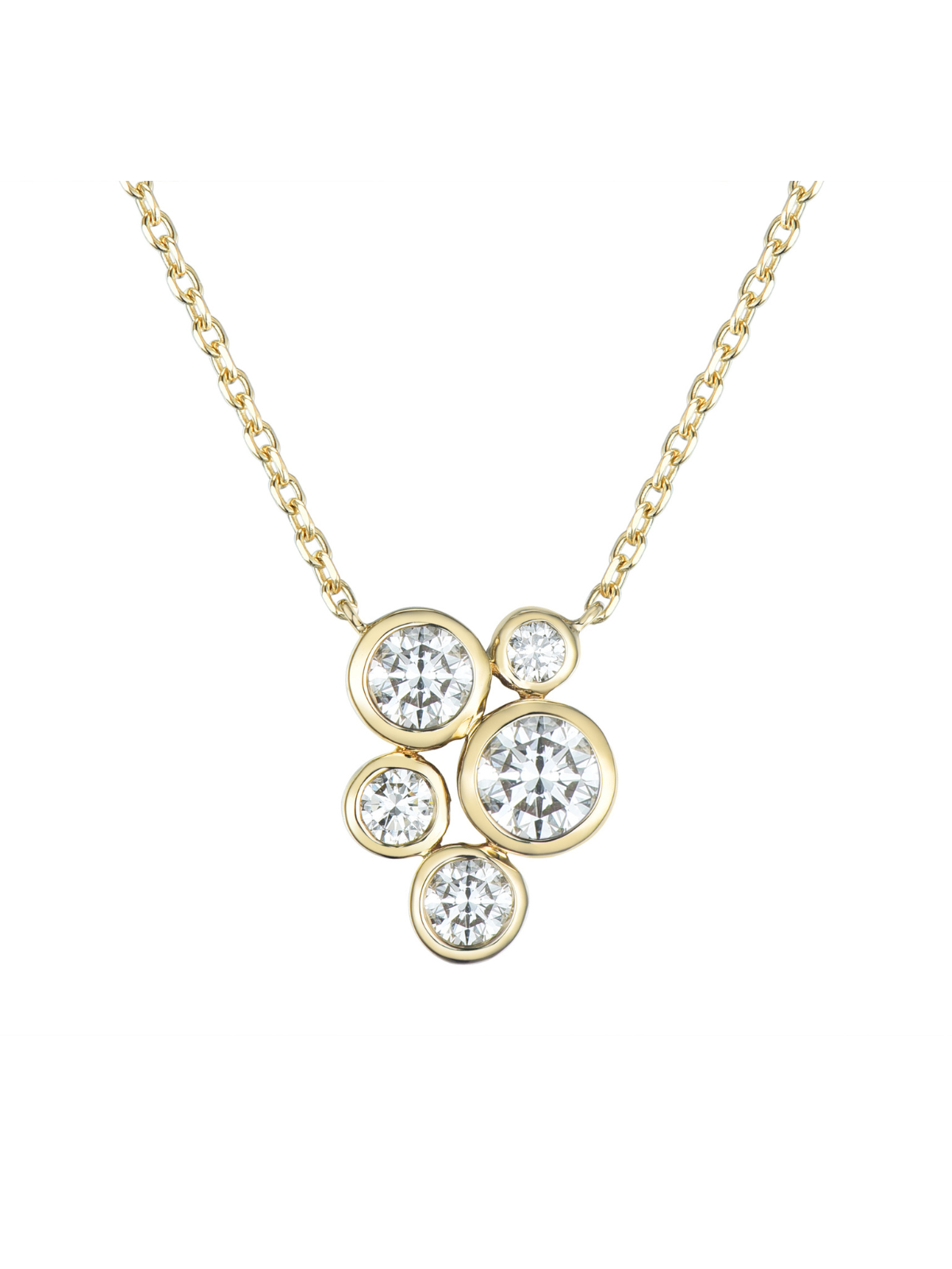 Lab Grown Diamond Pendant 0.64ct Round Brilliant Cut in 9ct Yellow Gold