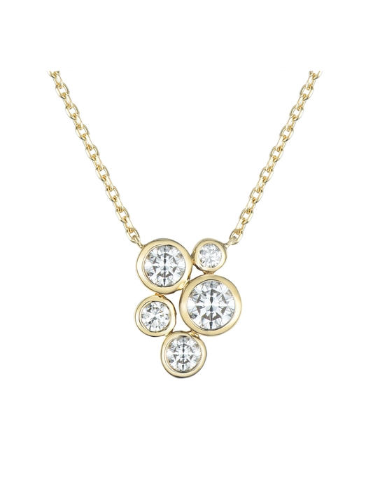 Lab Grown Diamond Pendant 0.64ct Round Brilliant Cut in 9ct Yellow Gold