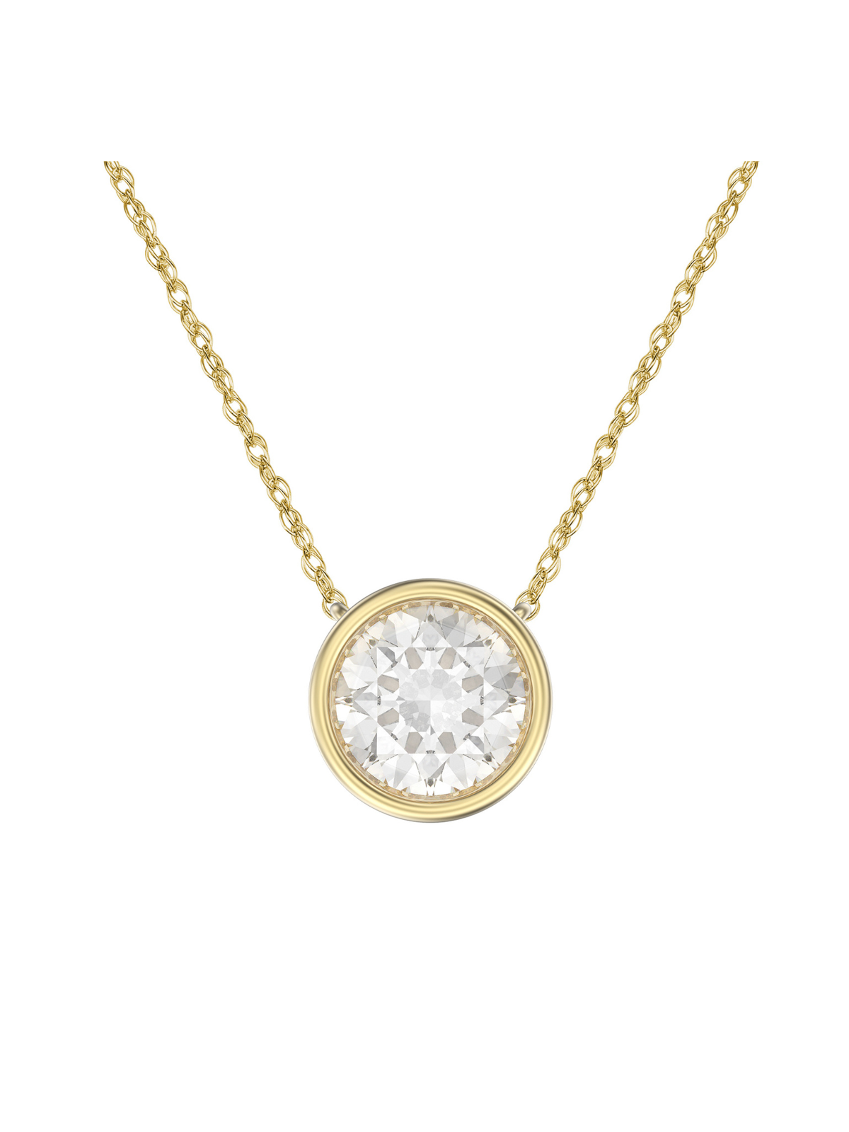 Lab Grown Diamond Pendant 1.03ct Round Brilliant Cut in 9ct Yellow Gold