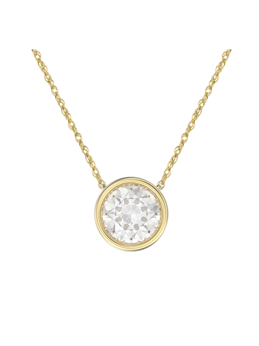 Lab Grown Diamond Pendant 1.03ct Round Brilliant Cut in 9ct Yellow Gold