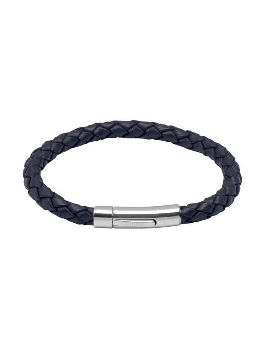 Unique & Co. 21cm Navy Blue Leather Bracelet