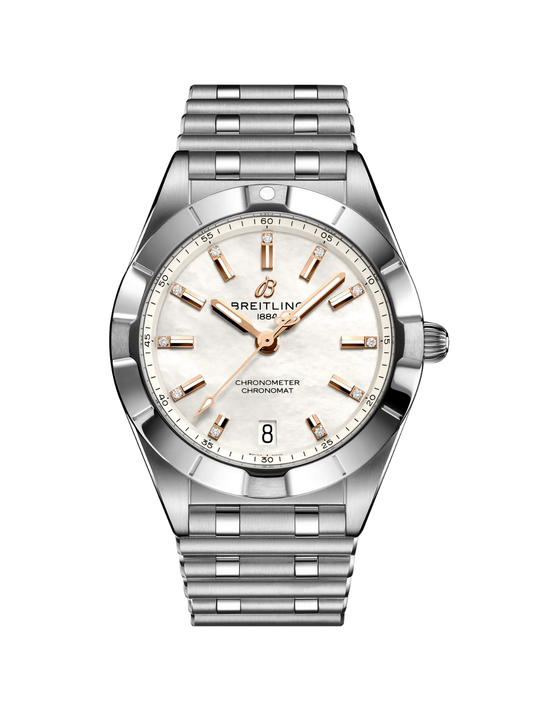 Breitling Chronomat 32 with Steel Bracelet & White Mother of Pearl Dial