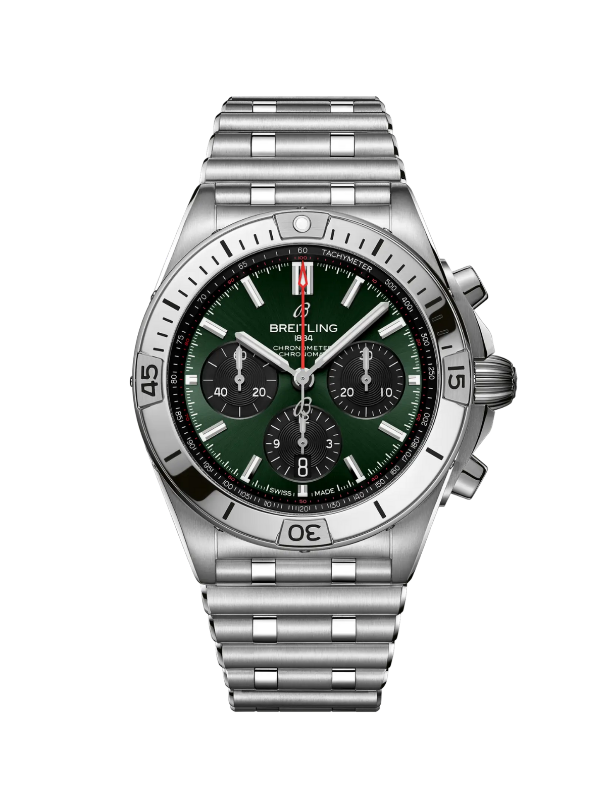 Breitling Chronomat B01 42 with Steel Bracelet & Green Dial