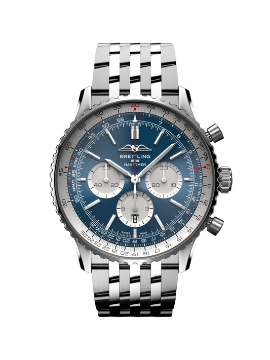 Breitling Navitimer B01 Chronograph 46 with Steel Bracelet & Blue Dial