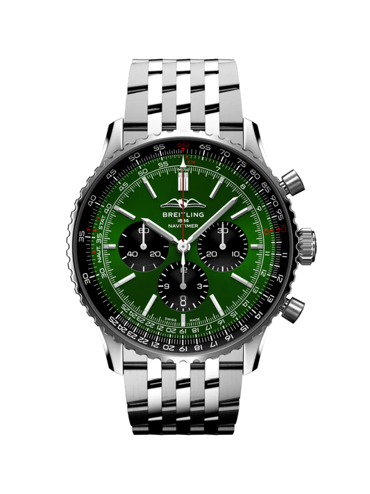 Breitling Navitimer B01 Chronograph 46 with Steel Bracelet & Green Dial