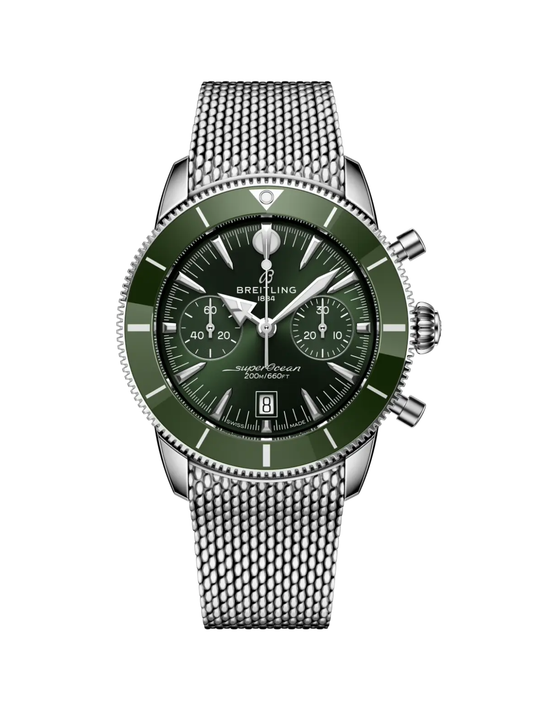 Breitling Superocean Heritage B01 Chronograph 42 with Steel Bracelet & Green Dial