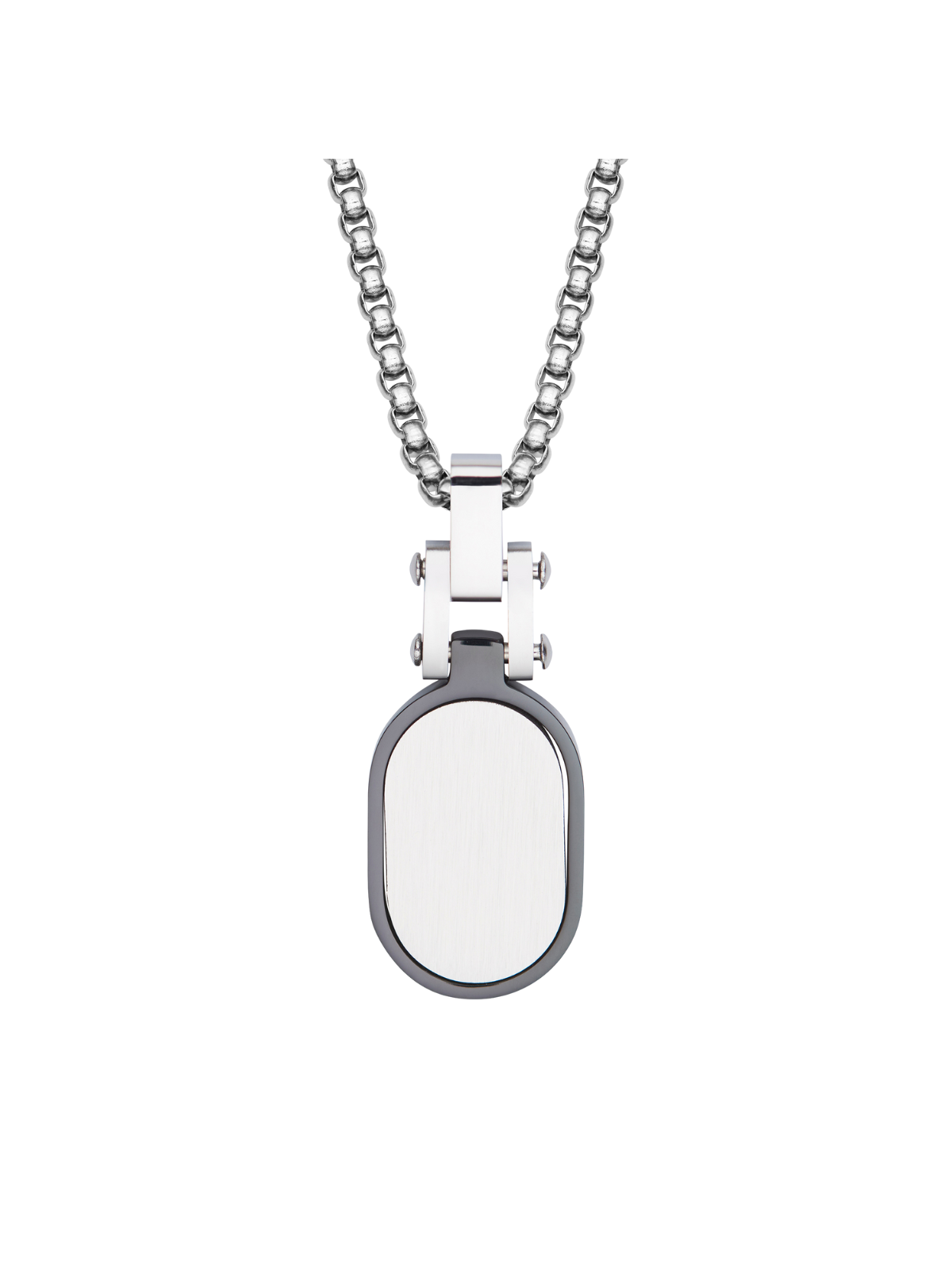 Unique & Co. Steel Oval Necklace