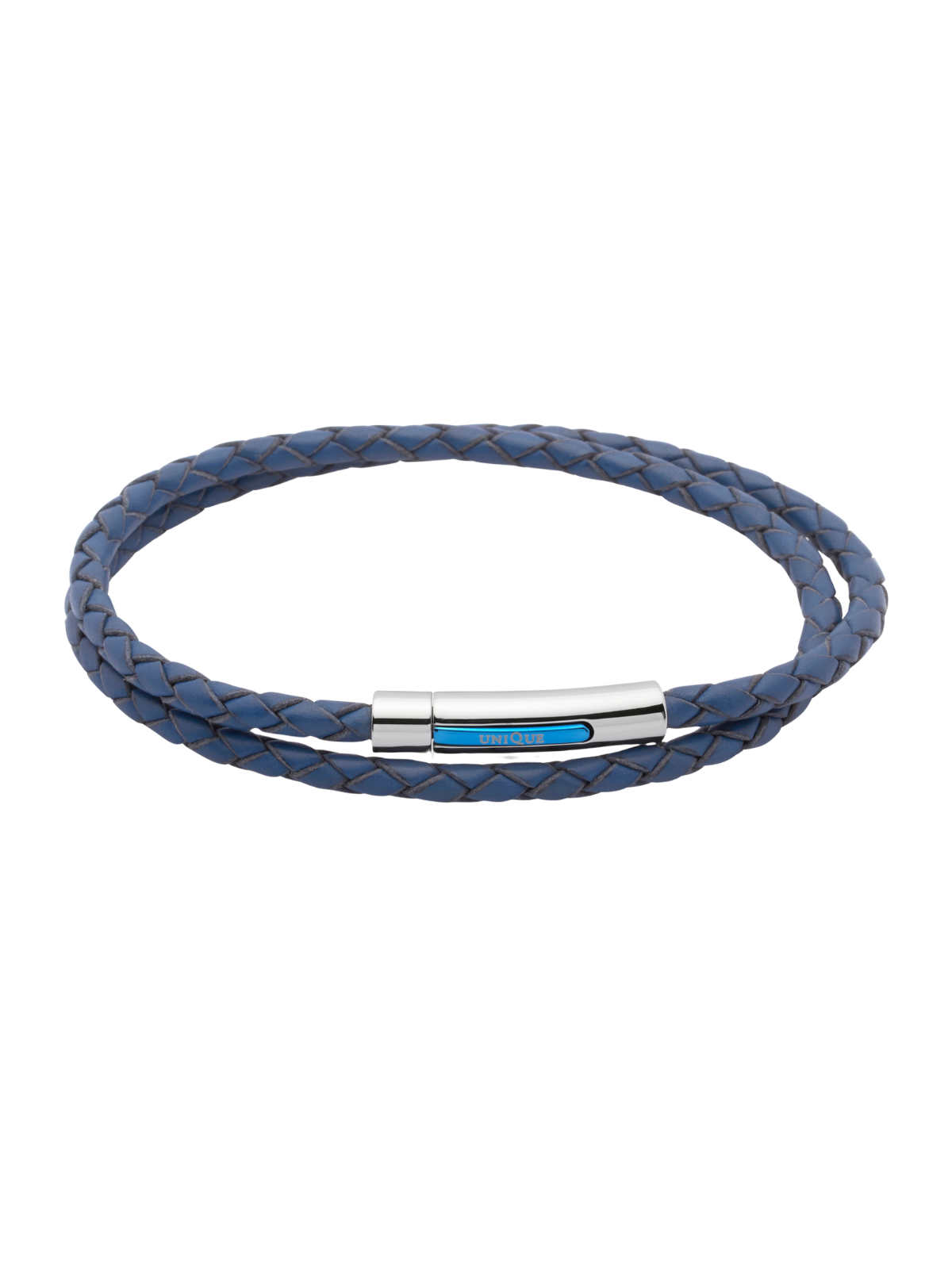 Unique & Co. 21cm Double Row Blue Leather Bracelet
