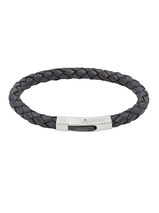 Unique & Co. 21cm Navy Blue Leather Bracelet