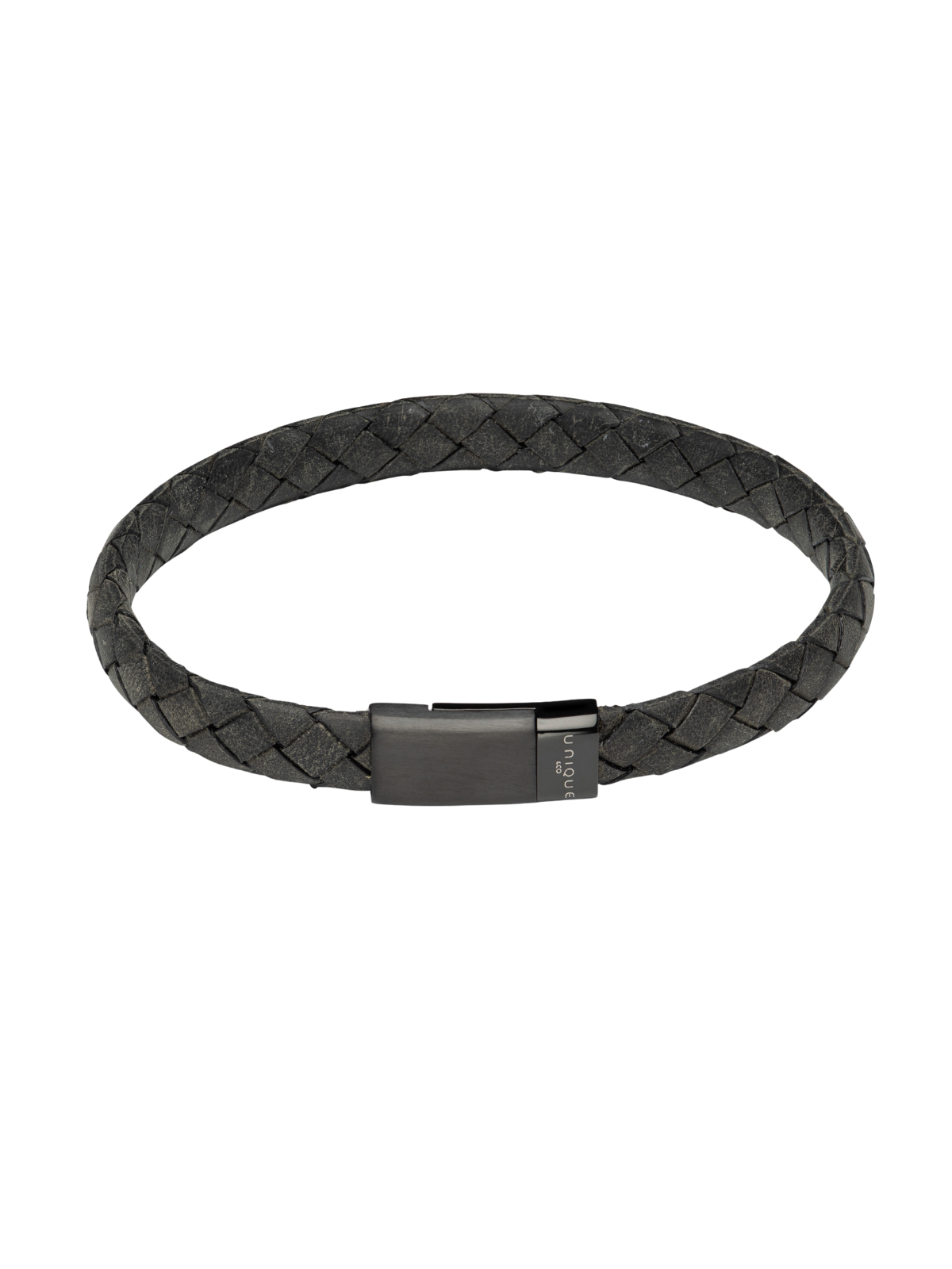 Unique & Co. 21cm Antique Black Leather Bracelet