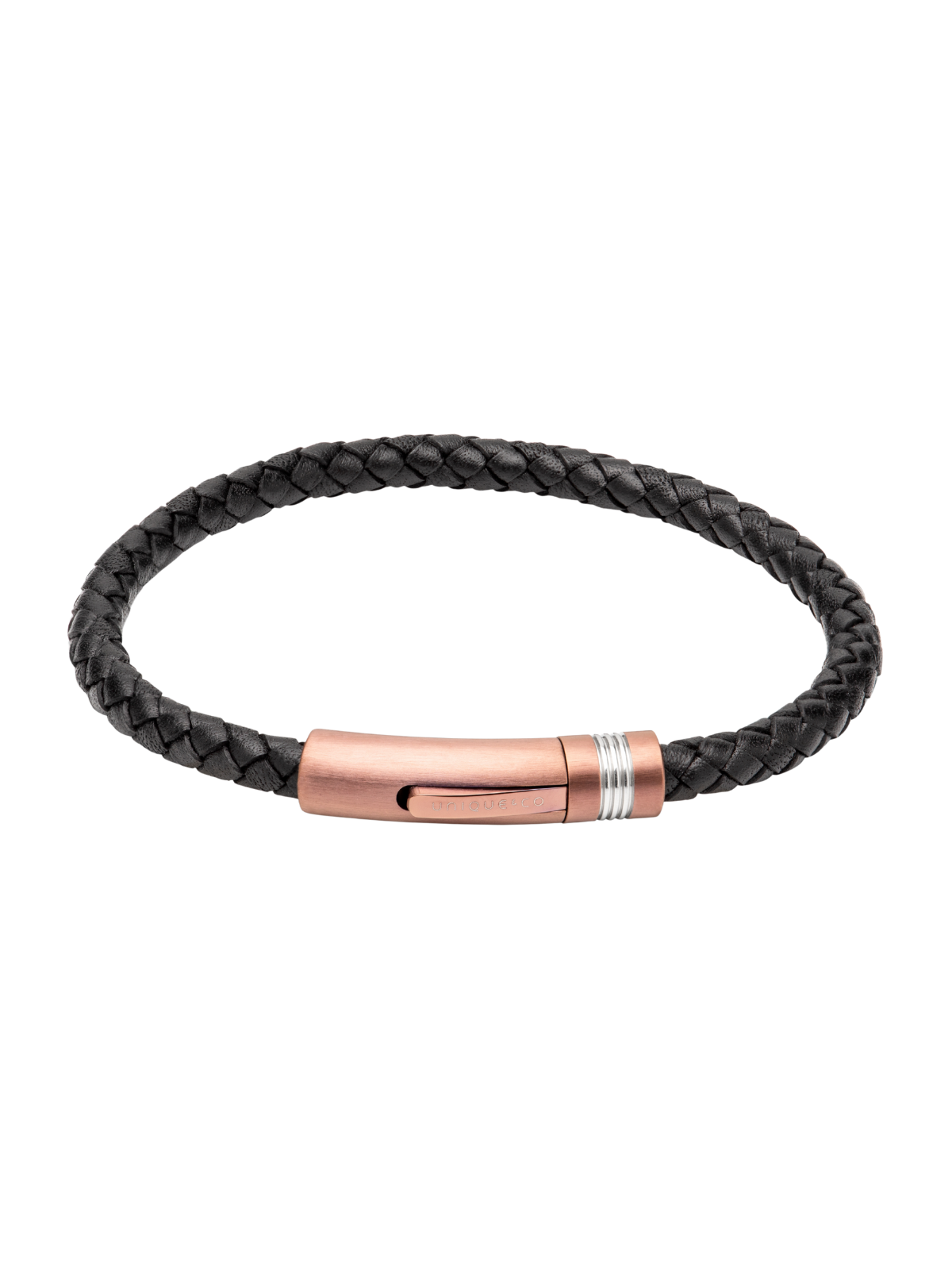 Unique & Co. 21cm Black Leather Bracelet