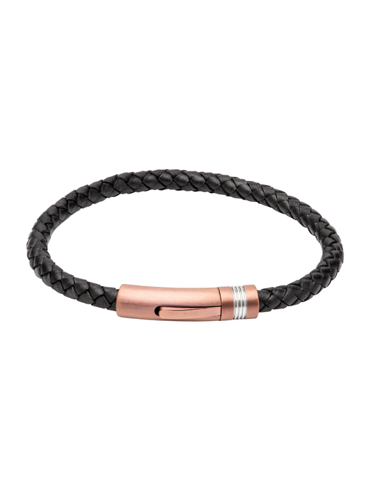 Unique & Co. 21cm Black Leather Bracelet