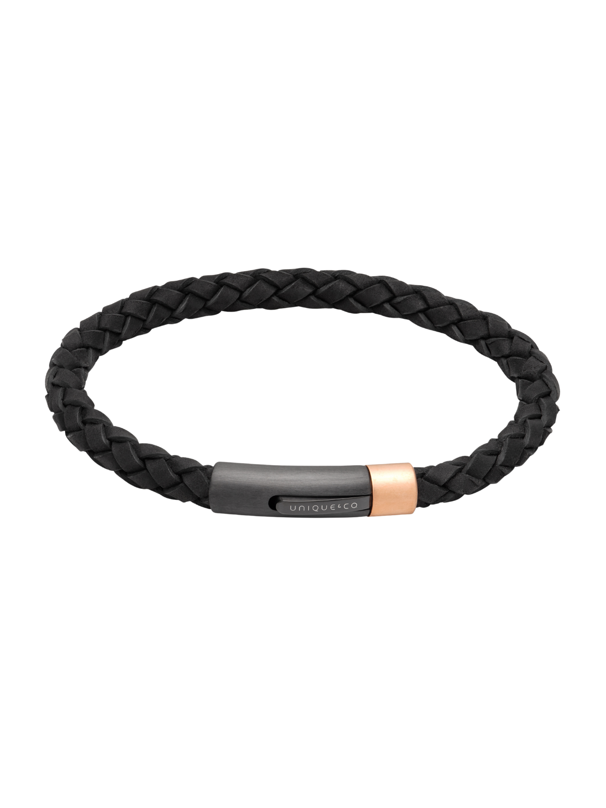 Unique & Co. 21cm Black Leather Bracelet