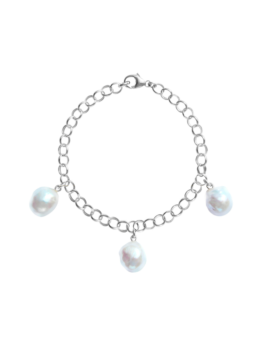 Ora Pearls Aelia Baroque Pearl Bracelet - Silver BAEL3BQSS
