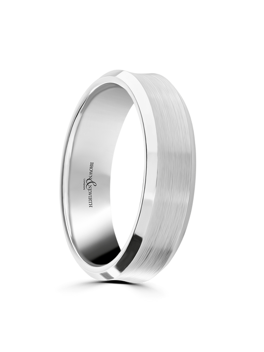 6mm Platinum Patterned Wedding Ring