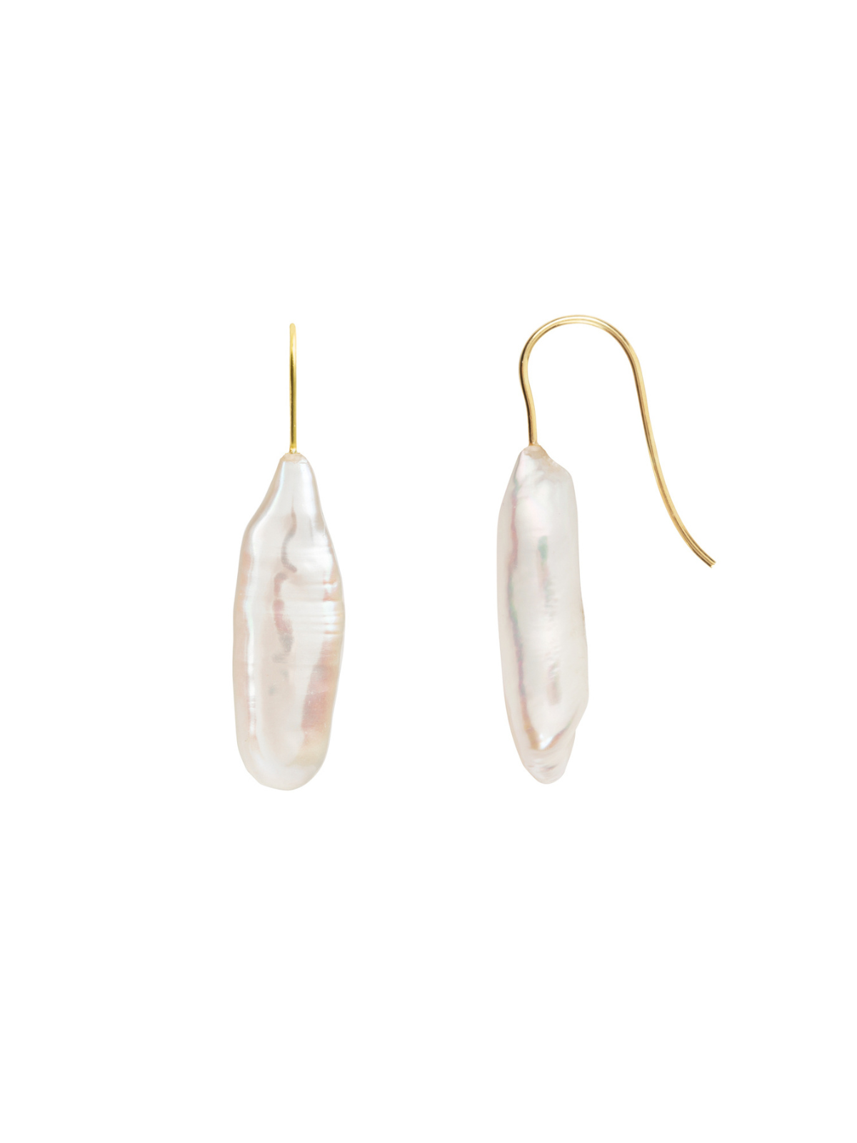 Ora Pearls Archi Long Baroque Pearl Hook Earrings - Gold EHKLBQG