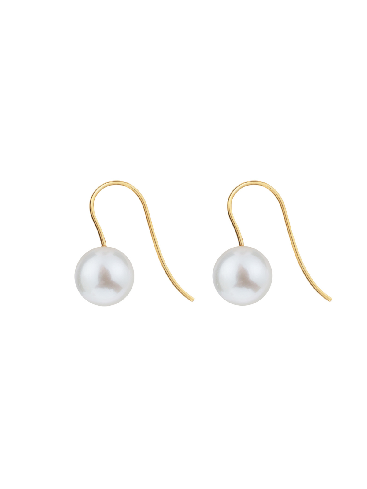 Ora Pearls Archi Round Pearl Hook Earrings - Large - Gold EHKWLG