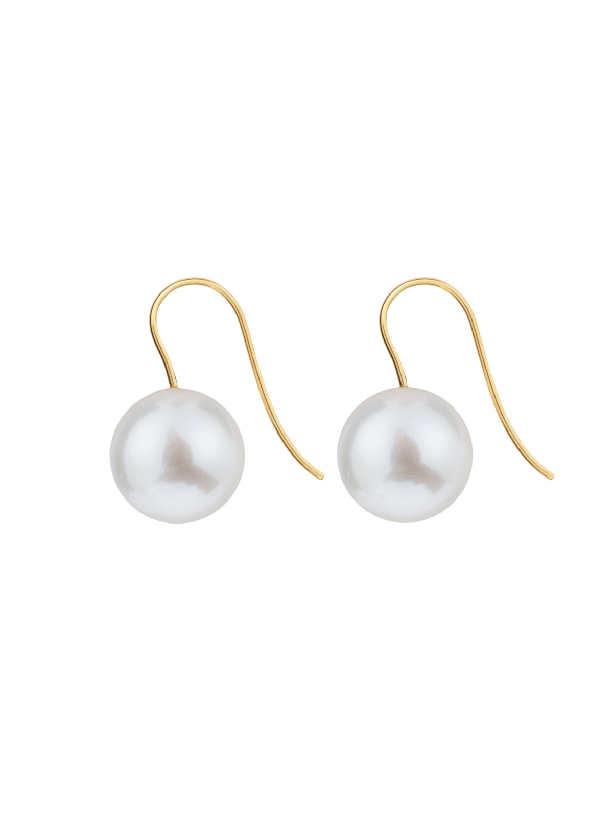 Ora Pearls Archi Round Pearl Hook Earrings - X Large - Gold EHKWXLG