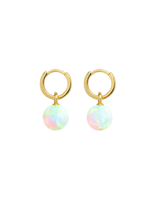 Ora Pearls Sea Opal Hoop Earrings - Gold EHPSEAG