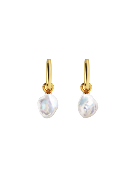 Ora Pearls Aetia Keshi Pearl Hoop Earrings - Gold EHPSQKG