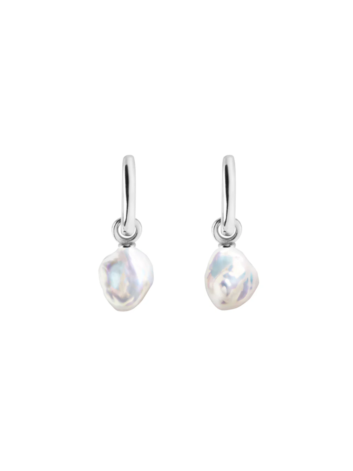 Ora Pearls Aetia Keshi Pearl Hoop Earrings - Silver EHPSQKSS